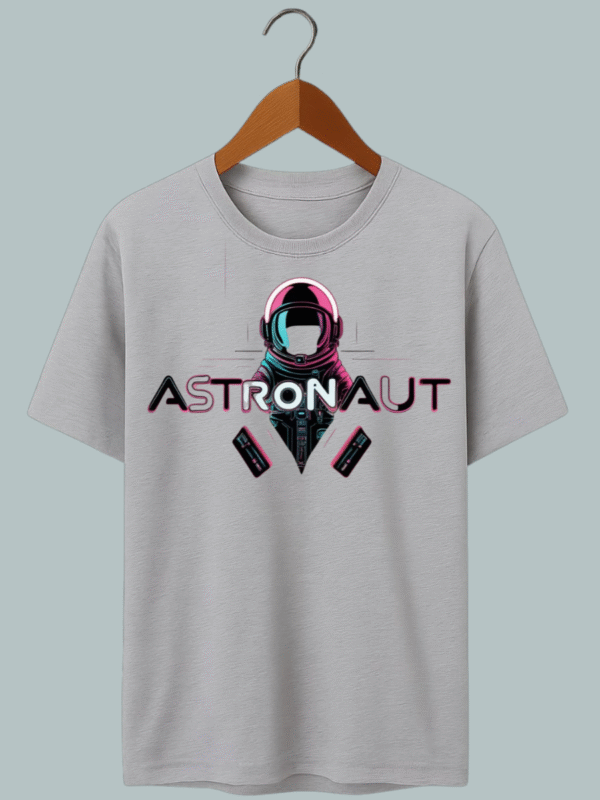 "Vintage-themed astronaut graphic on unisex T-shirt — old-school space explorer vibe."