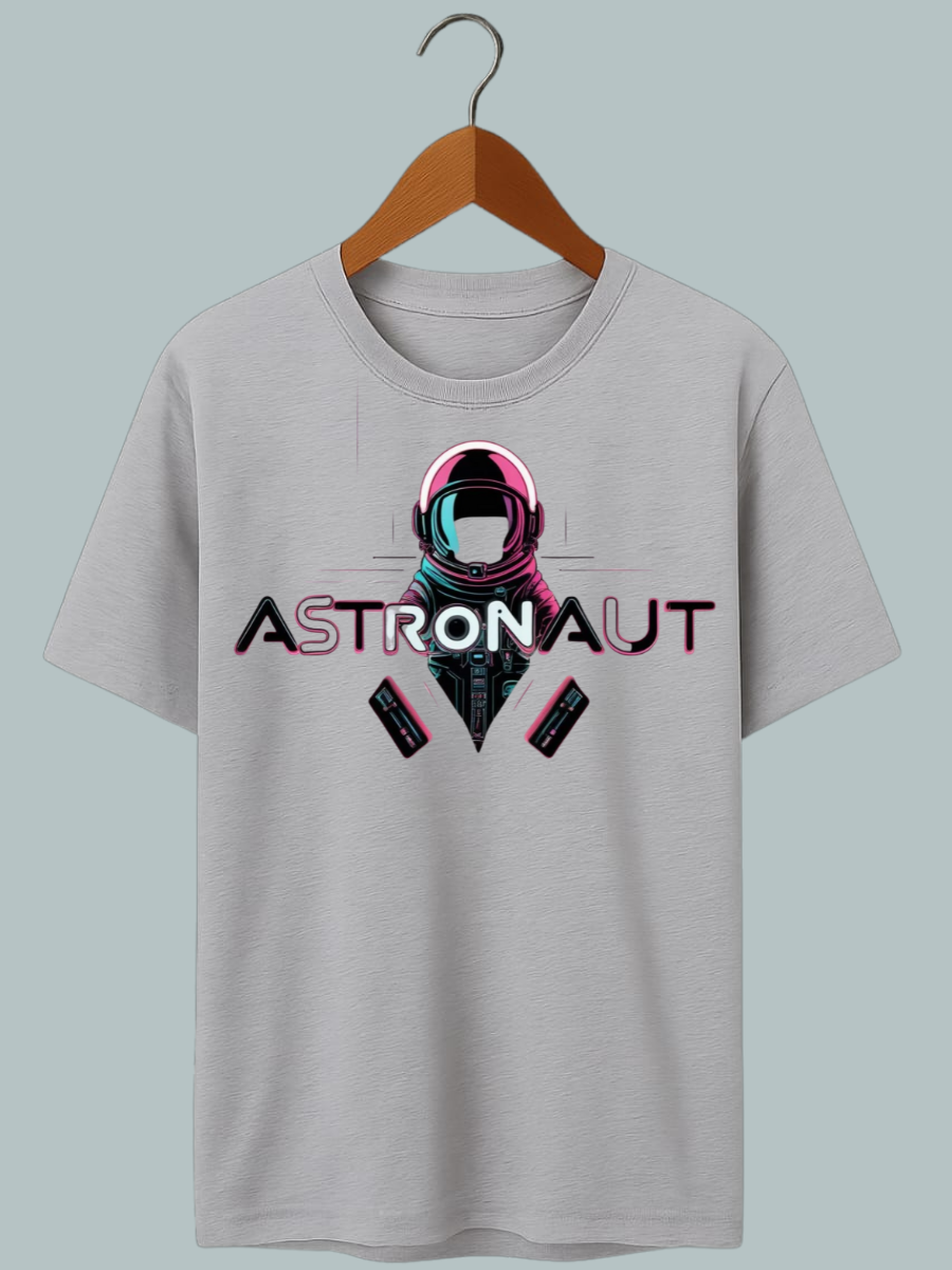 "Vintage-themed astronaut graphic on unisex T-shirt — old-school space explorer vibe."
