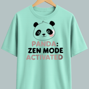 “Zen Mode oversized t-shirt with minimal meditation-inspired graphic”