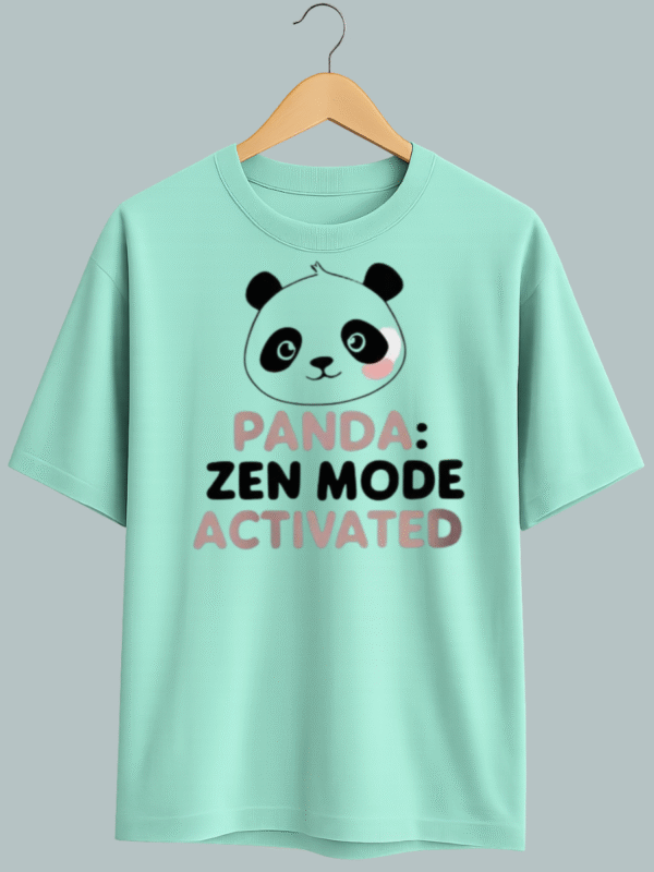 “Zen Mode oversized t-shirt with minimal meditation-inspired graphic”