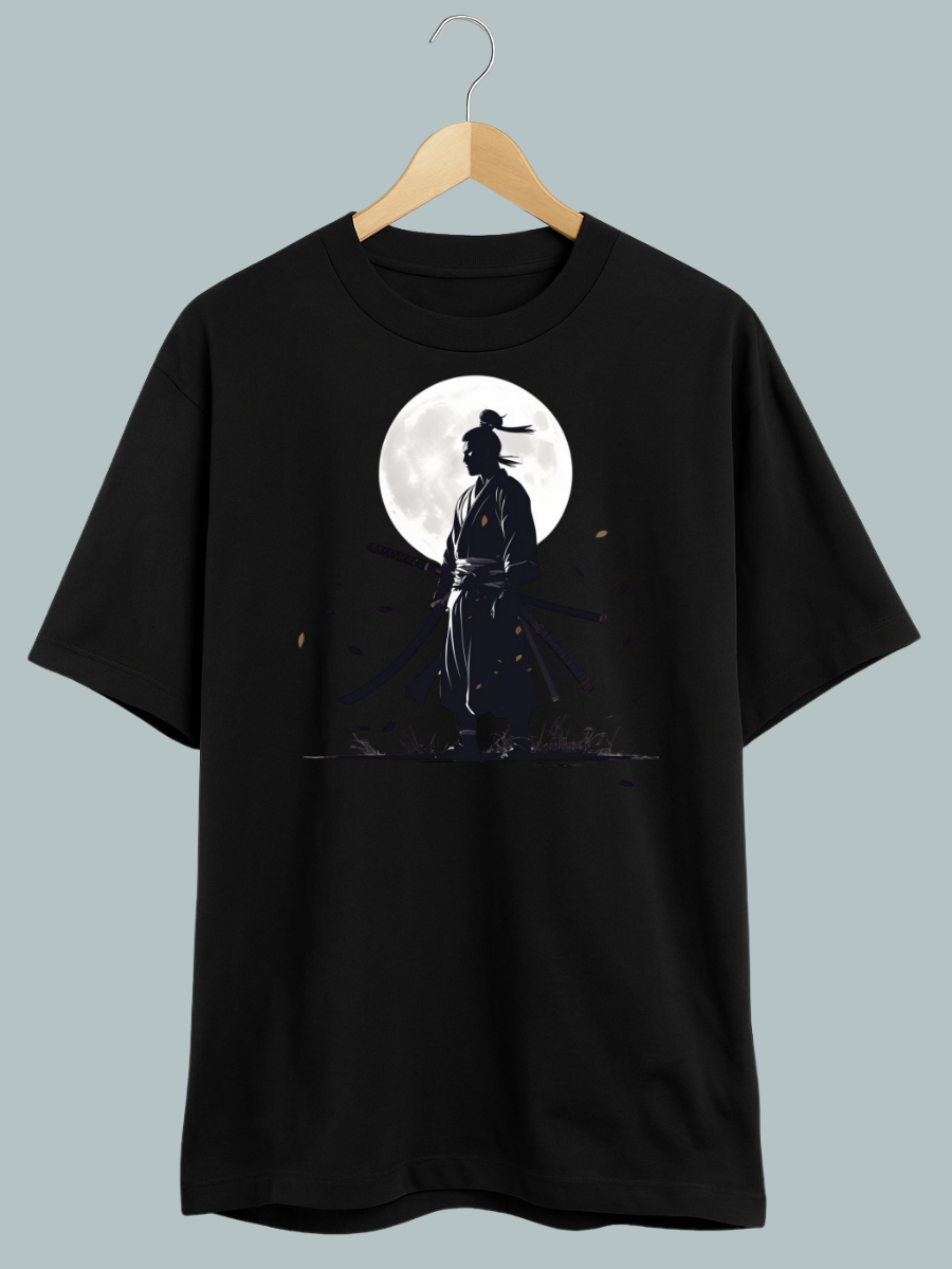 “Samurai Shade oversized t-shirt with dark warrior samurai graphic design”