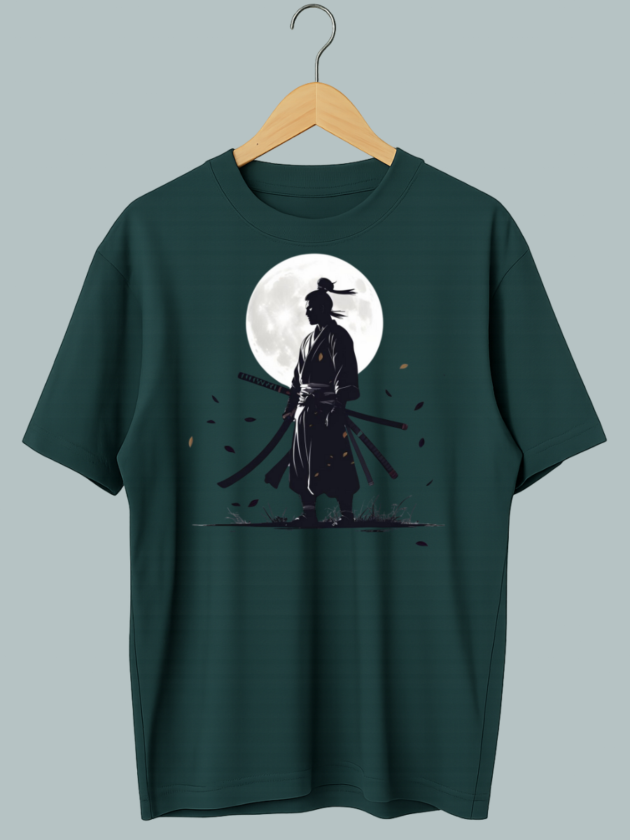 “Samurai Shade oversized t-shirt with dark warrior samurai graphic design”