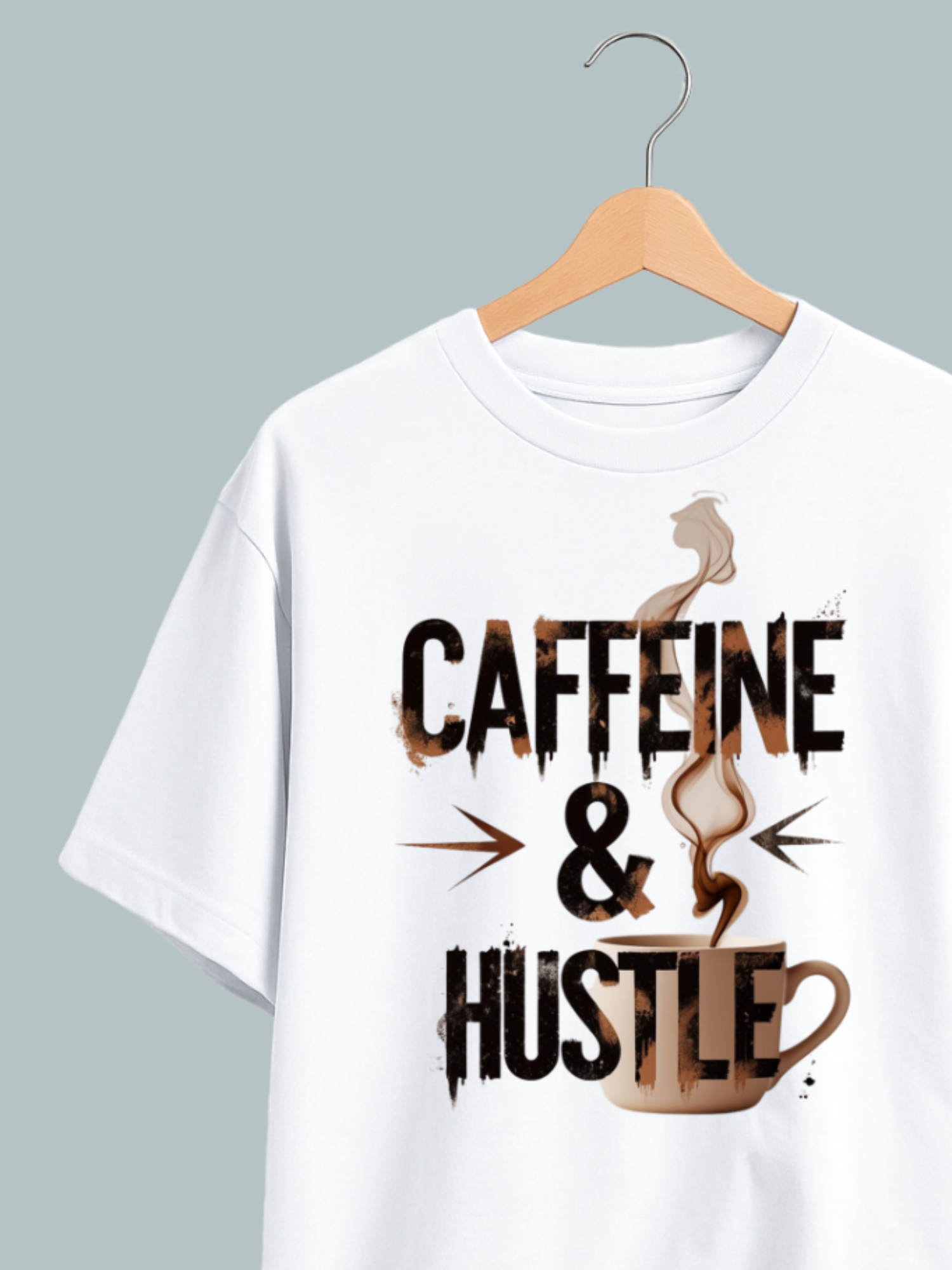 Caffeine & Hustle Oversized T Shirt - Image 4