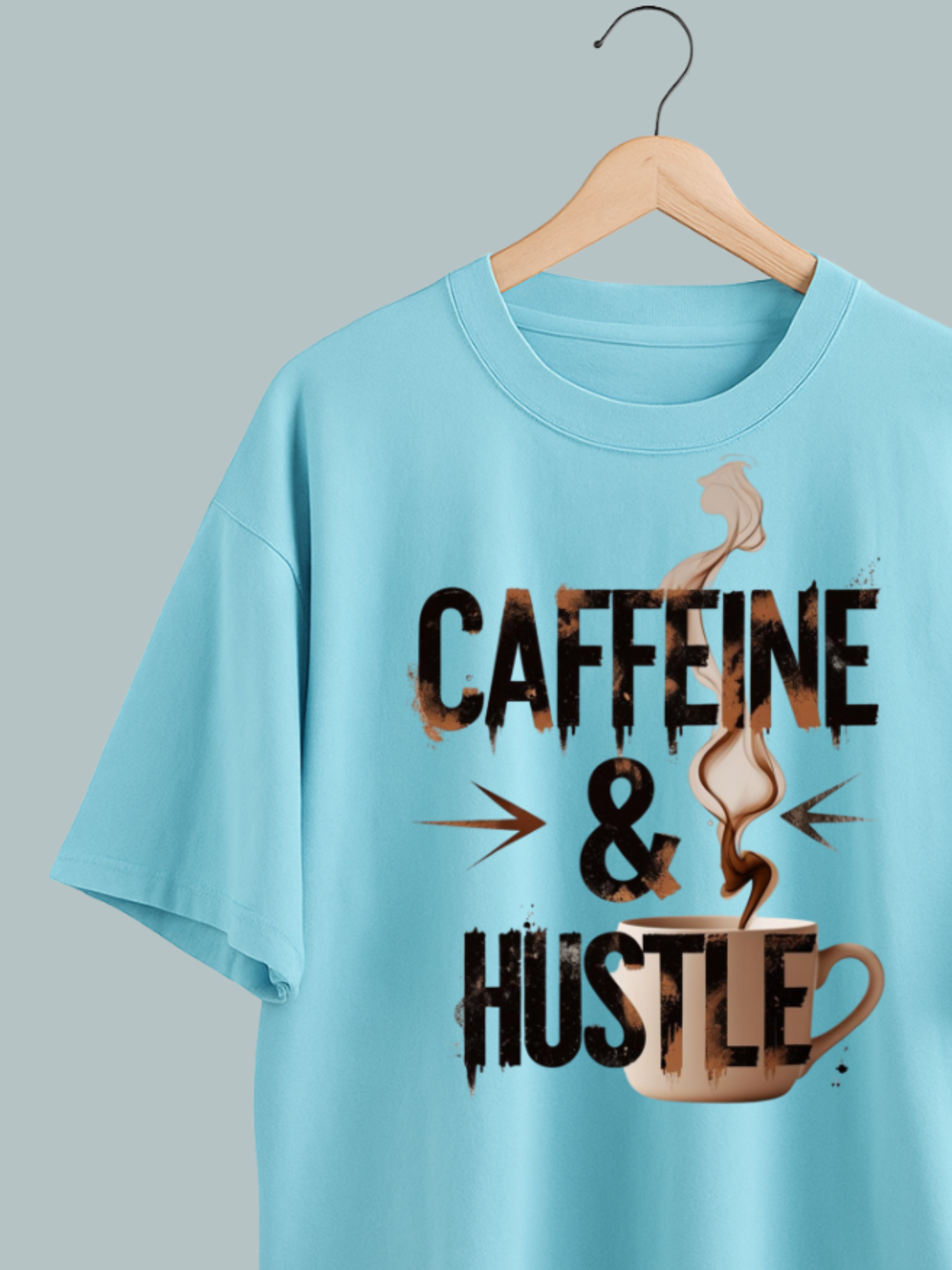 Caffeine & Hustle Oversized T Shirt - Image 3