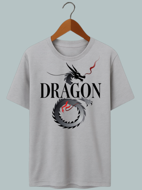 "Fantasy-themed dragon graphic tee with oversized fit — ideal for anime and RPG fans."