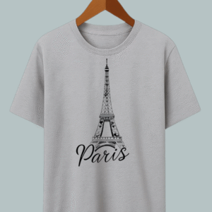 “Paris oversized t-shirt with Eiffel Tower graphic design in cotton”