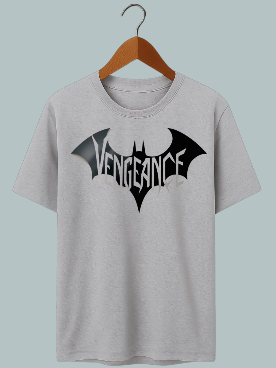 “Vengeance oversized t-shirt with bold dark graphic streetwear design”
